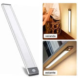 Luz noturna LED sem fio com sensor de movimento, Wardrobe Lamp, Roupeiro quarto, USB